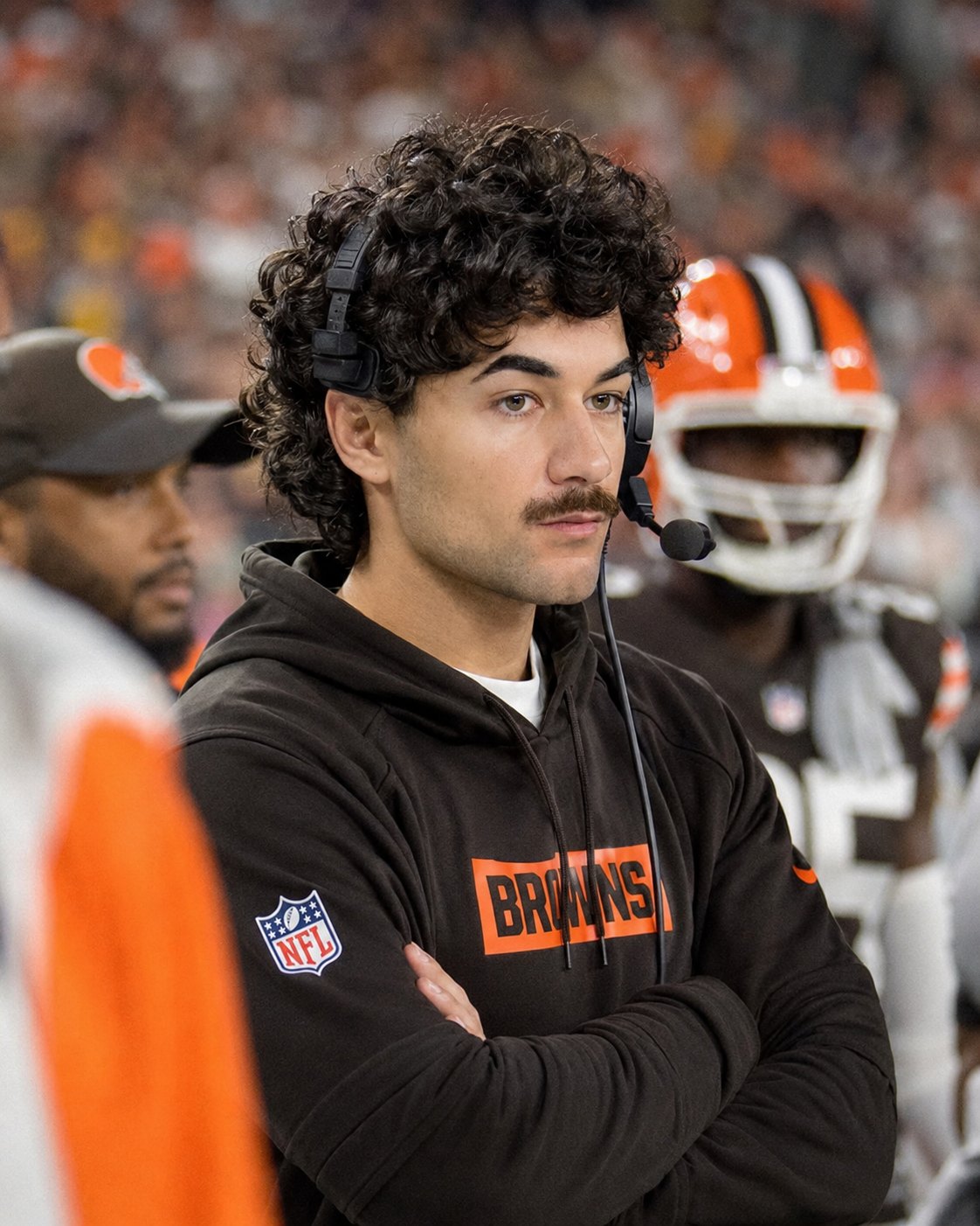 Mansour on the sideline in the second half