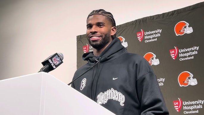 Shedeur Sanders after a minicamp practice in June